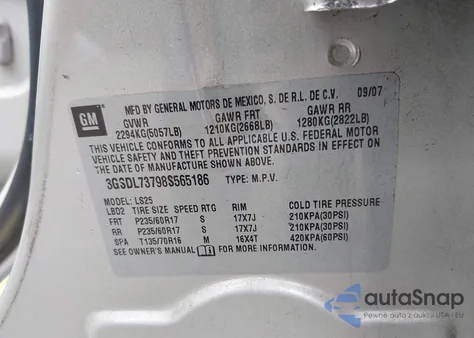 2008 Saturn Vue Xr из США, поврежденный, VIN 3GSDL73798S565186